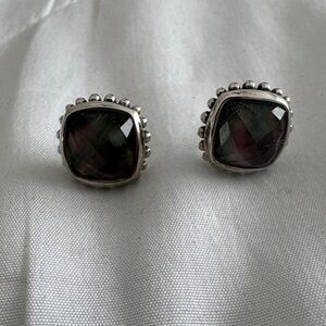 Lagos Venus Black Mother of Pearl Sterling Silver and Black Earrings